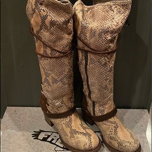 Freebird snake print boots